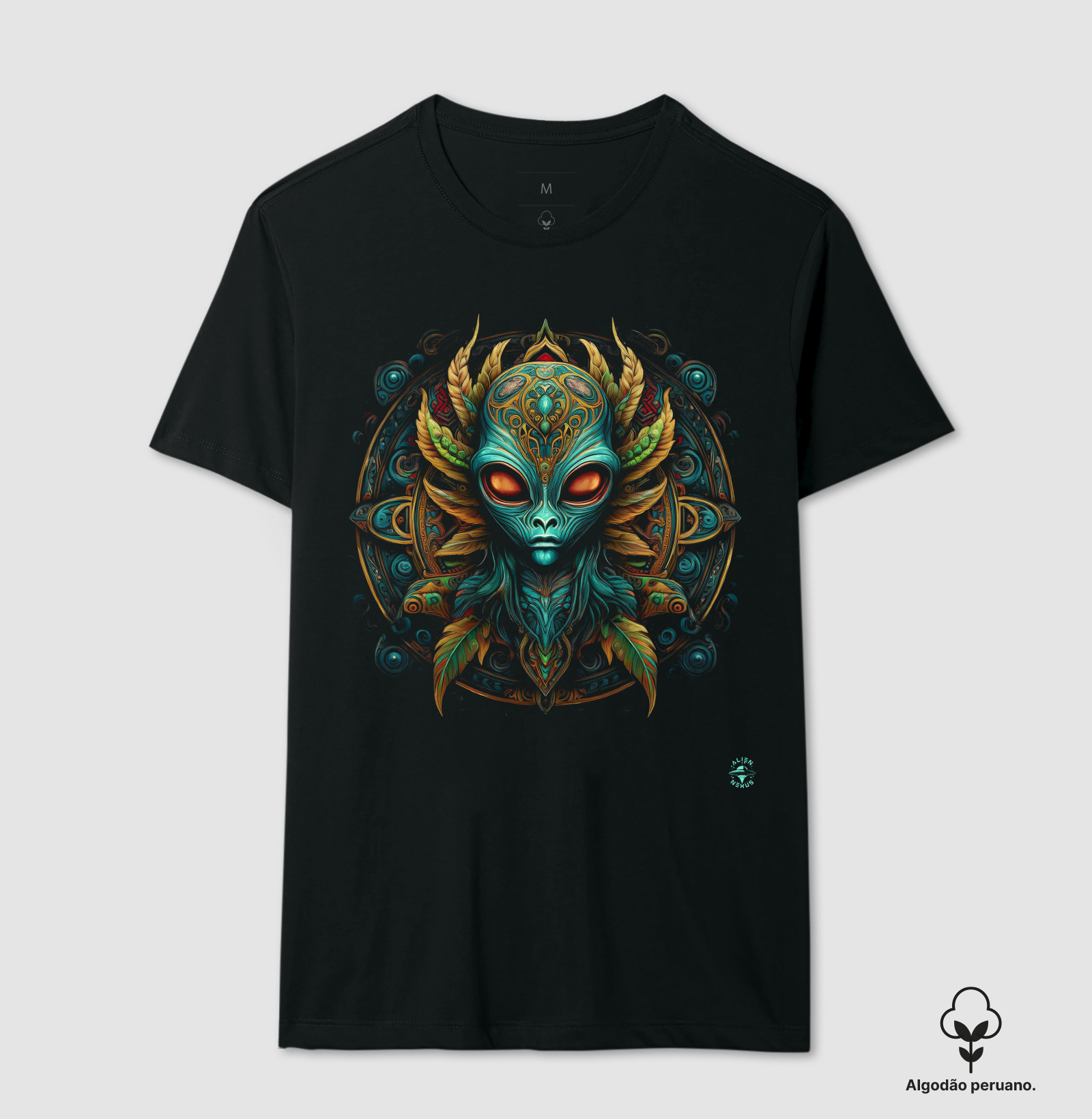 Camiseta Algodão Peruano Alien Tribal