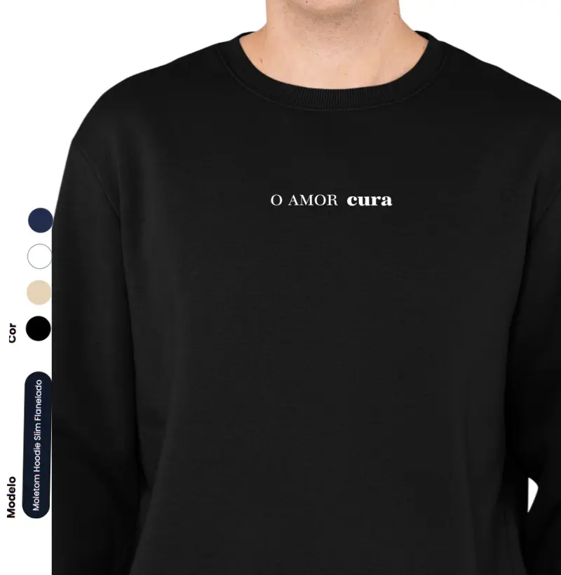 O AMOR cura estampa branca e preta