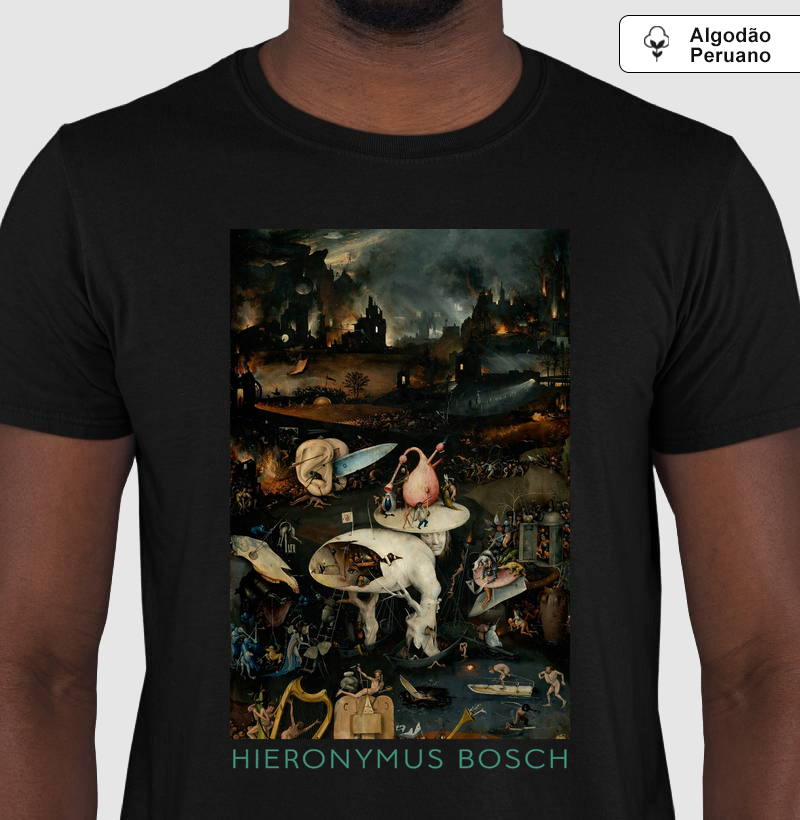 Camiseta Dark Art Hieronymus Bosch Inferno | Algodão Peruano Premium