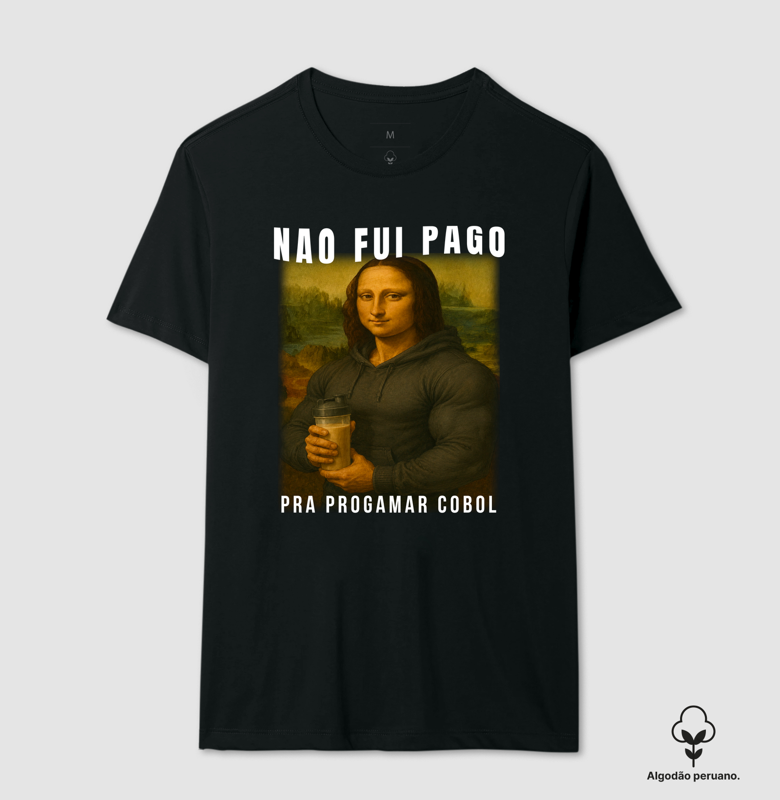 Não fui pago pra programar COBOL - Camiseta Algodão Peruano