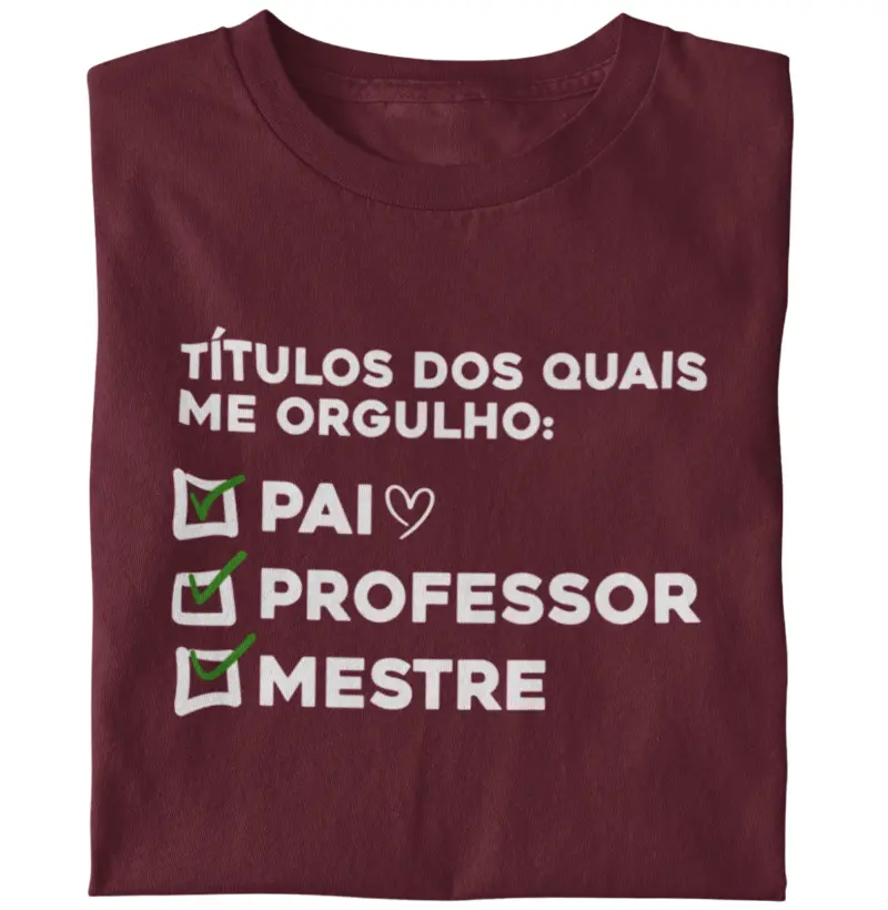 Títulos dos quais me orgulho - Pai, Professor & Mestre