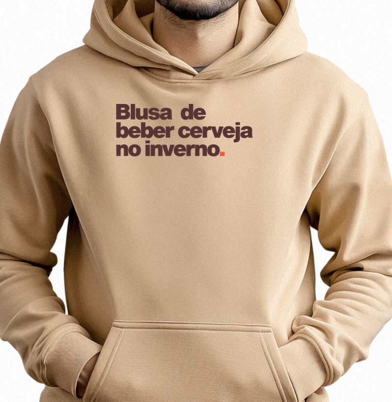 Blusa de beber cerveja no inverno.