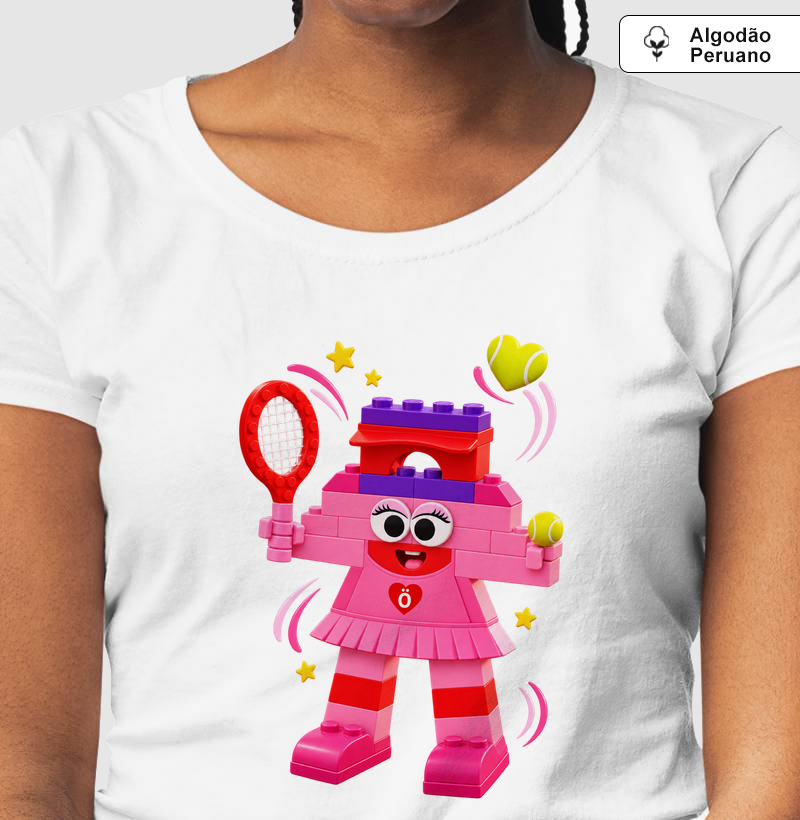 Tica Tenista B _Os Bichos da Dona ÖTA - Camiseta Algodão Peruano