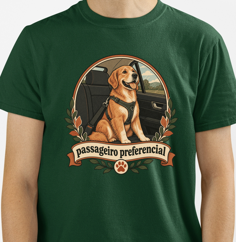 Camiseta Cachorro Carro "passageiro preferencial" | Pelo & Pano