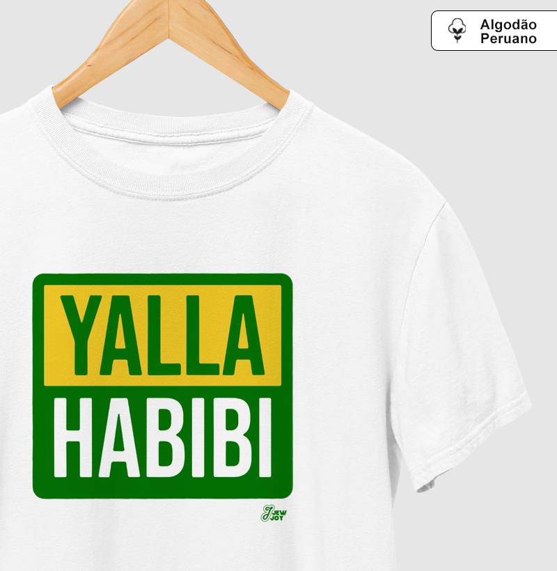 Yalla Habibi Brasil - Camiseta Algodão Peruano