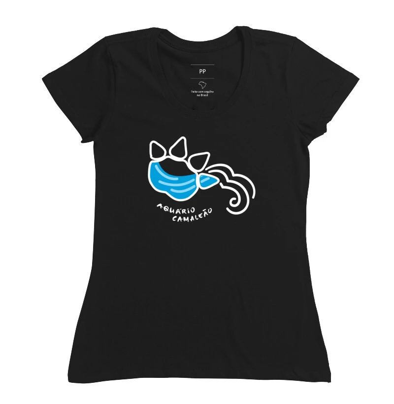 Camiseta Feminina Camaleão Signos - Aquário