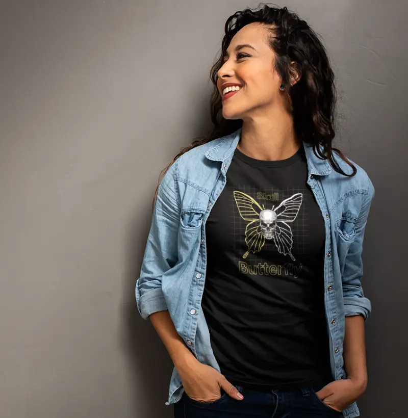 Baby Look Skull Butterfly