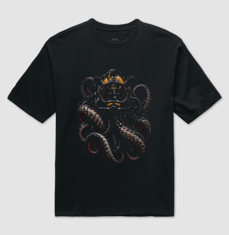 Polvo Mergulhador Profissional 1 - Camiseta Oversized