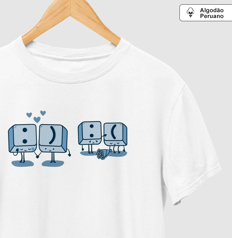Camiseta Algodão Peruano Sentimentos das Teclas - Camiseta Algodão Peruano