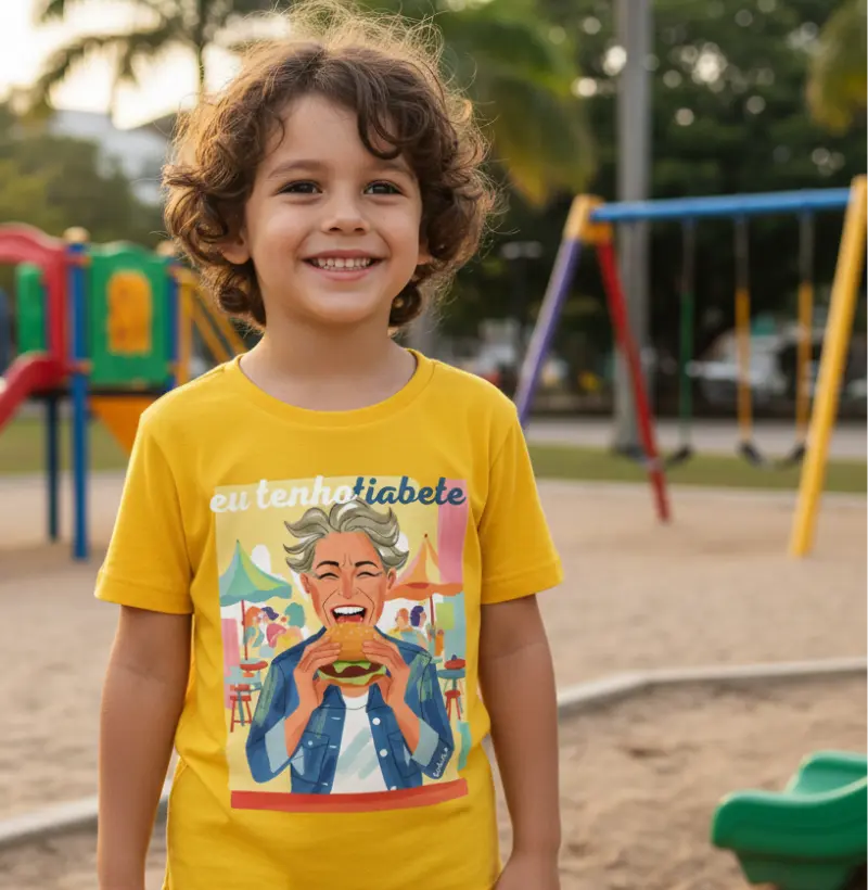Camiseta Infantil Unissex "Tia Bete Burger" - Tia Bete Veste