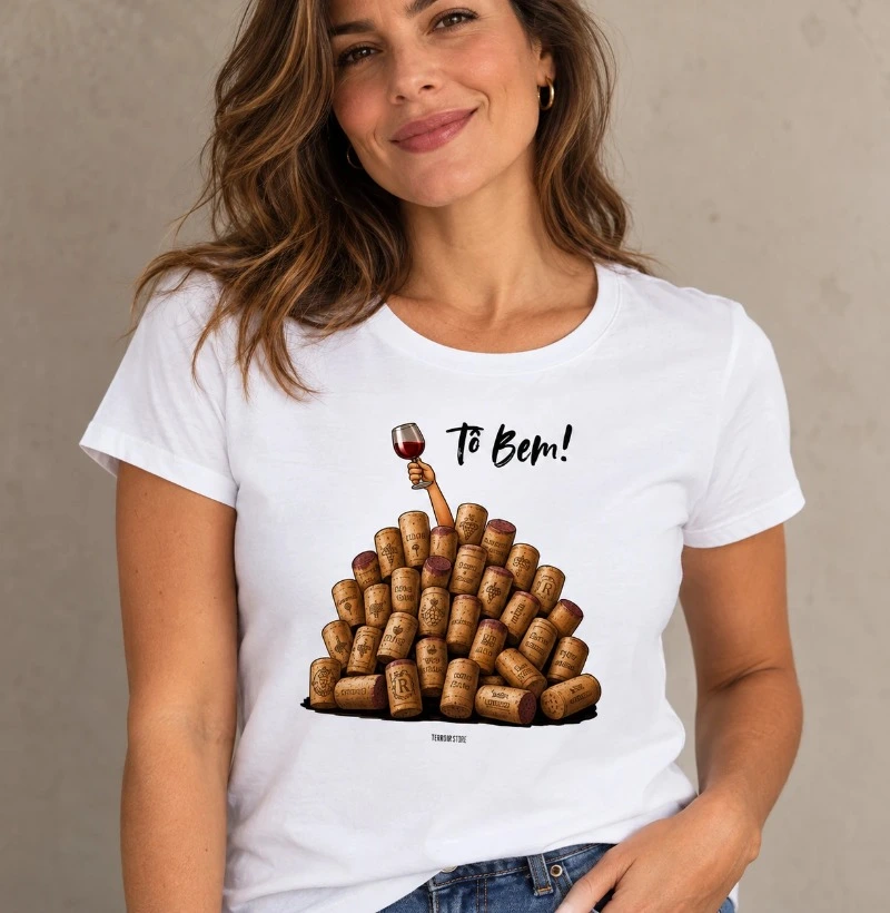 Camiseta Vinho - Tô Bem! - Rolhas