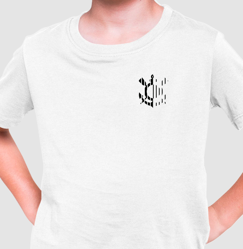 Camiseta Infantil - Timão Line Art - Bolso