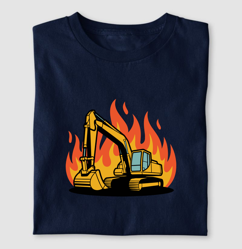 escavadeira - fogo