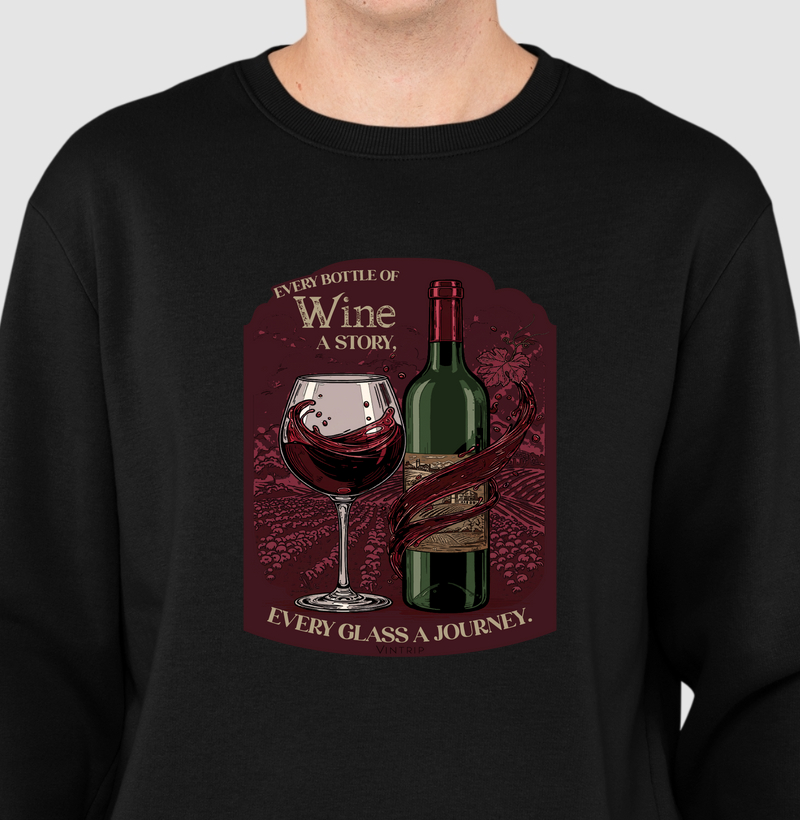 Rótulo: Every bottle of wine a story, every glass a journey. 