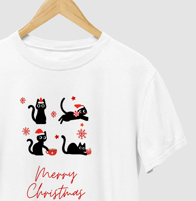 Camiseta Merry Christmas Cat