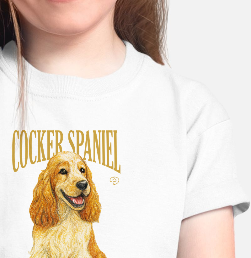 Cocker Spaniel Laranja Ruão Vintage - Camiseta Infantil