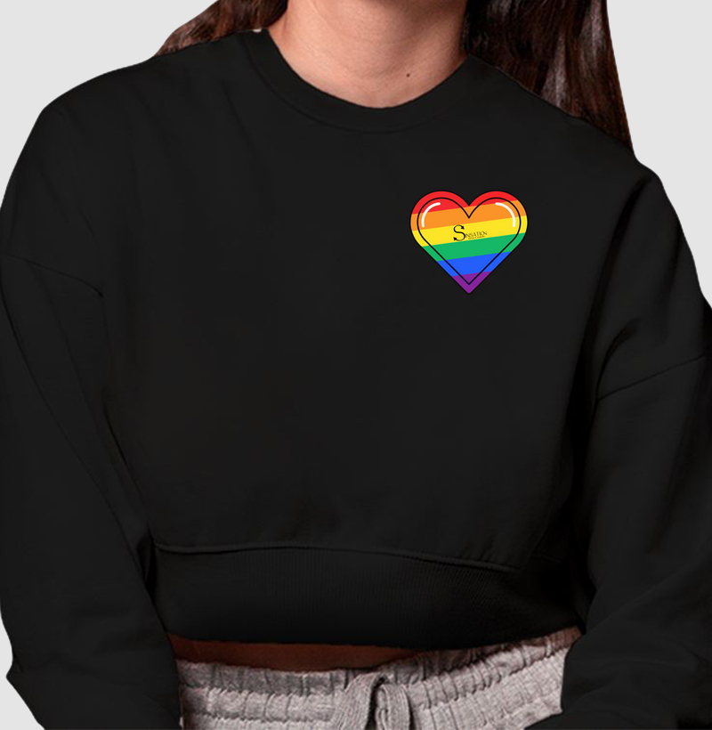 Cropped Moletom - Orgulho - Coração Pride