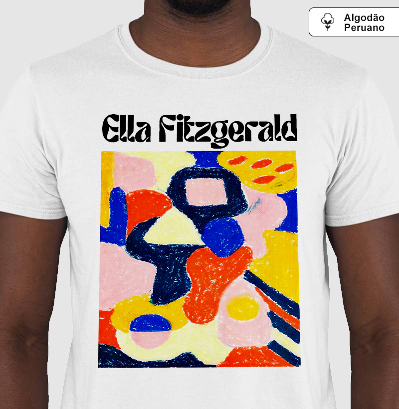 Camiseta Ella Fitzgerald Jazz Art Vintage Algodão Peruano