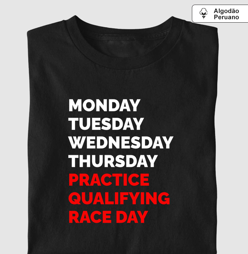 Agenda da minha semana - Camiseta Algodão Peruano