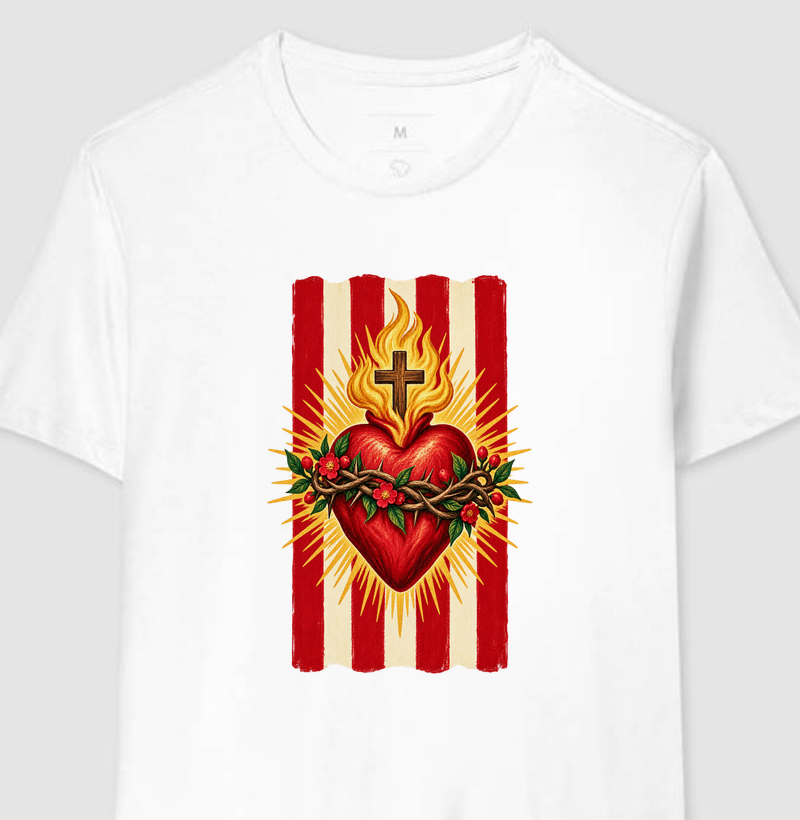 Sagrado Coração de Jesus — Fogo e Amor Redentor - Camiseta