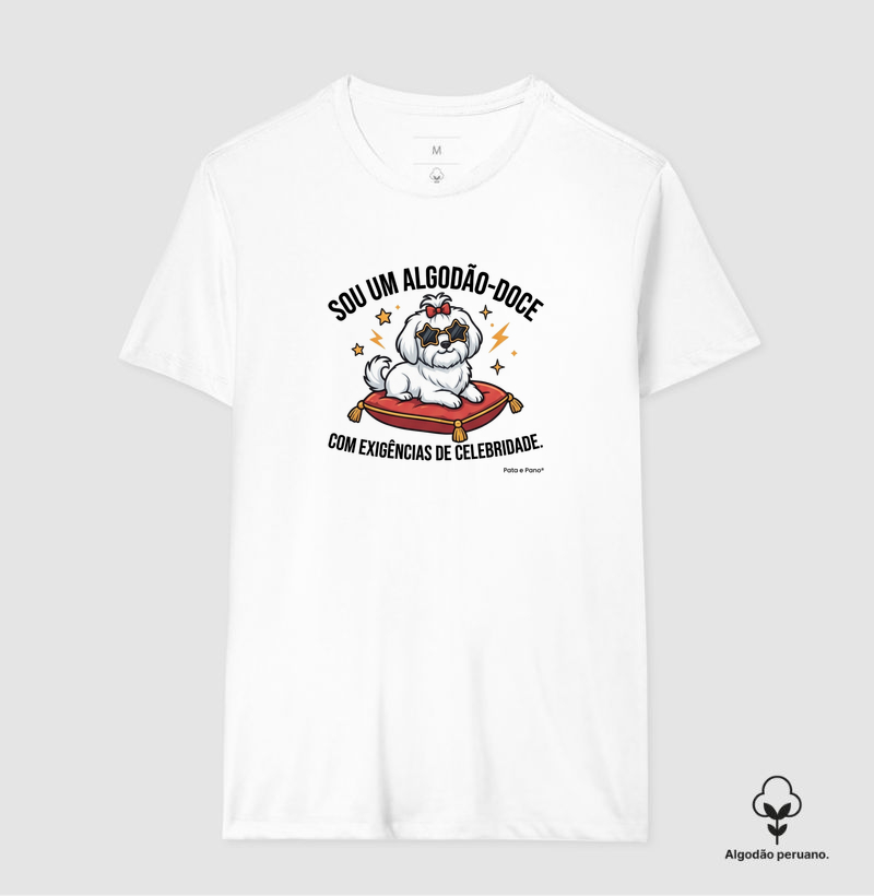 CAMISETA ALGODÃO PERUANO MALTÊS ALGODÃO-DOCE - Camiseta Algodão Peruano