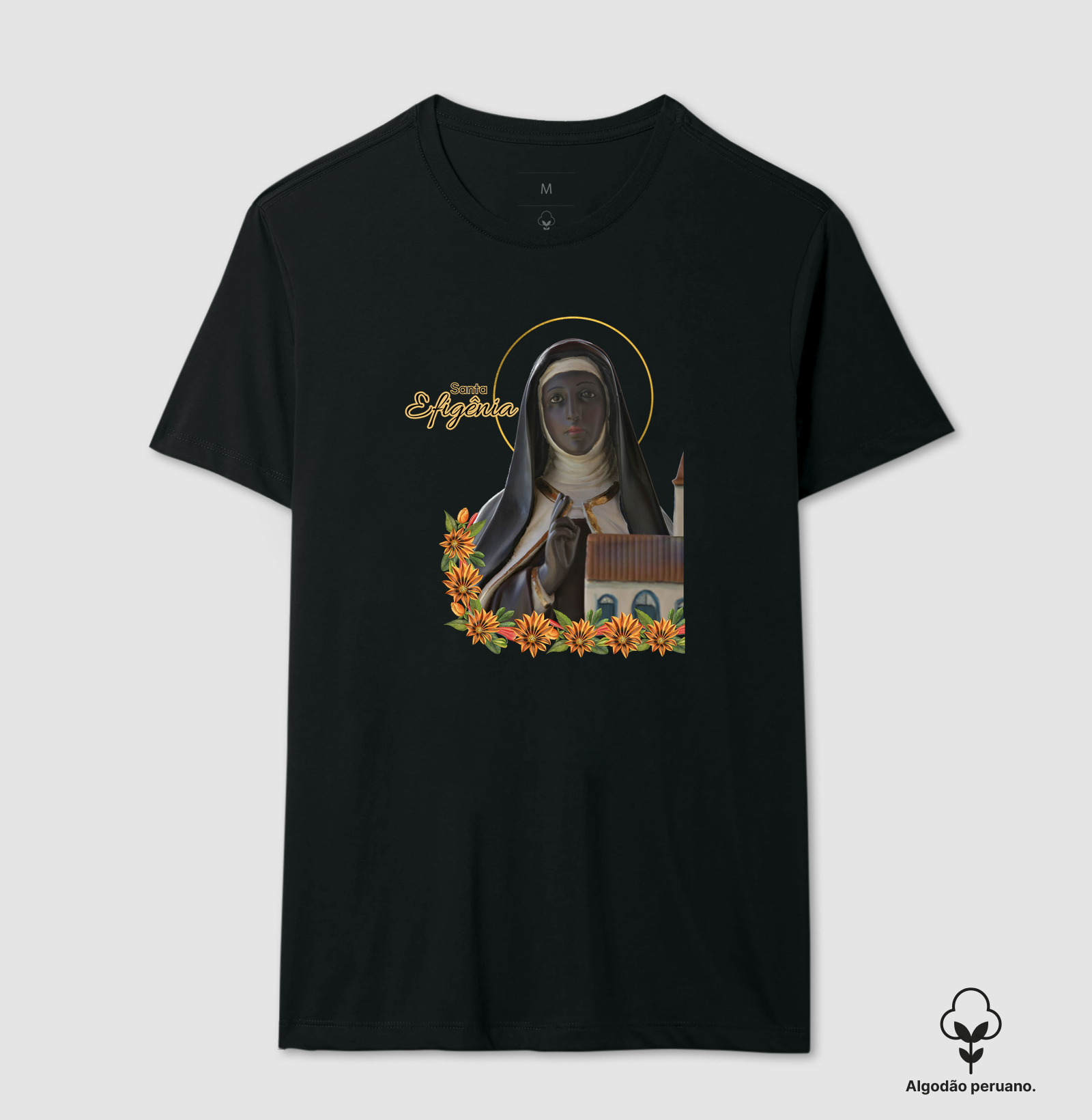 Camiseta Santa Efigênia com flores