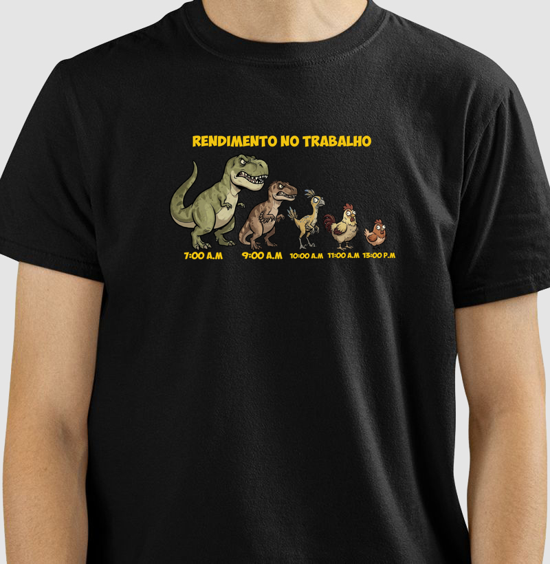 Camisa Algodão Estampada Rendimento no Trabalho Premium Dinoloco