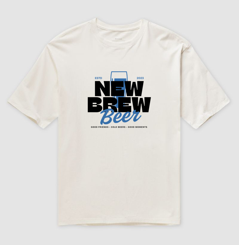 New Brew Beer - Camiseta Oversized