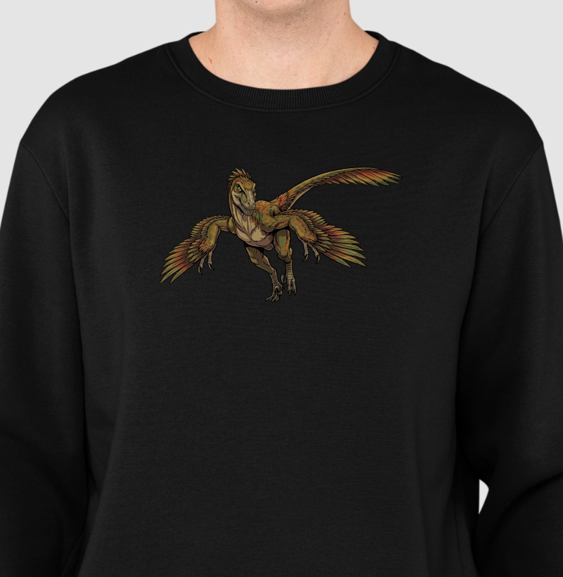 Blusa Dinossauro Suéter Velociraptor Furioso Algodão Premium Dinoloco