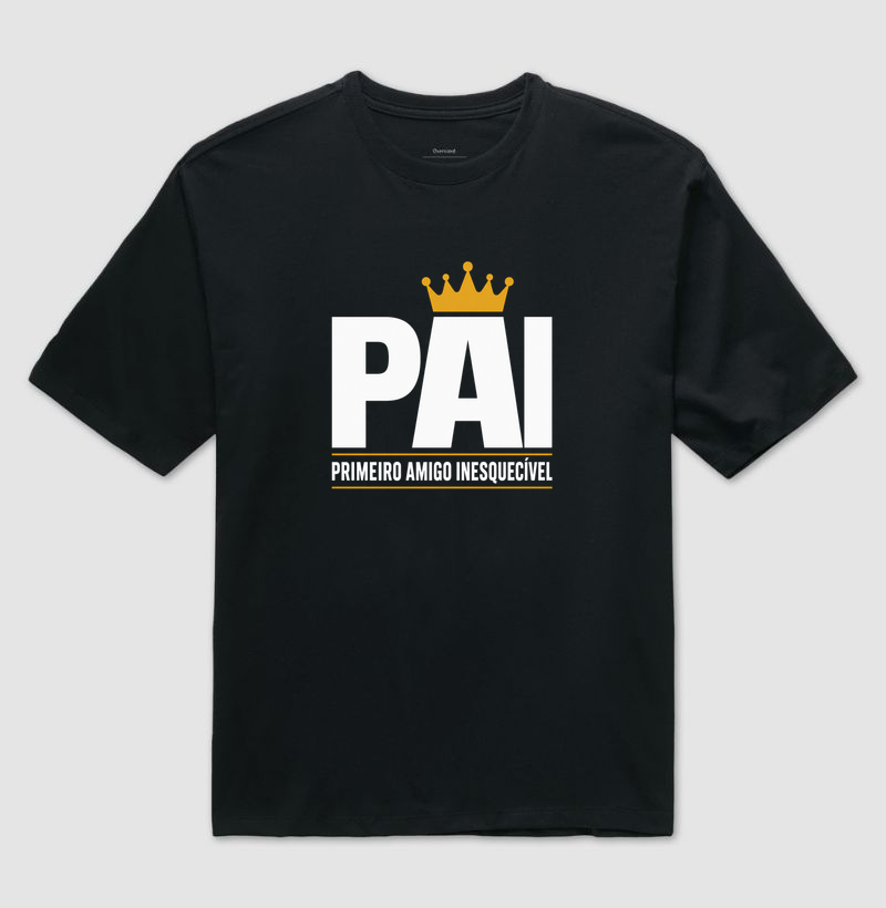 Camiseta Oversized "1° Amigo" - Preta