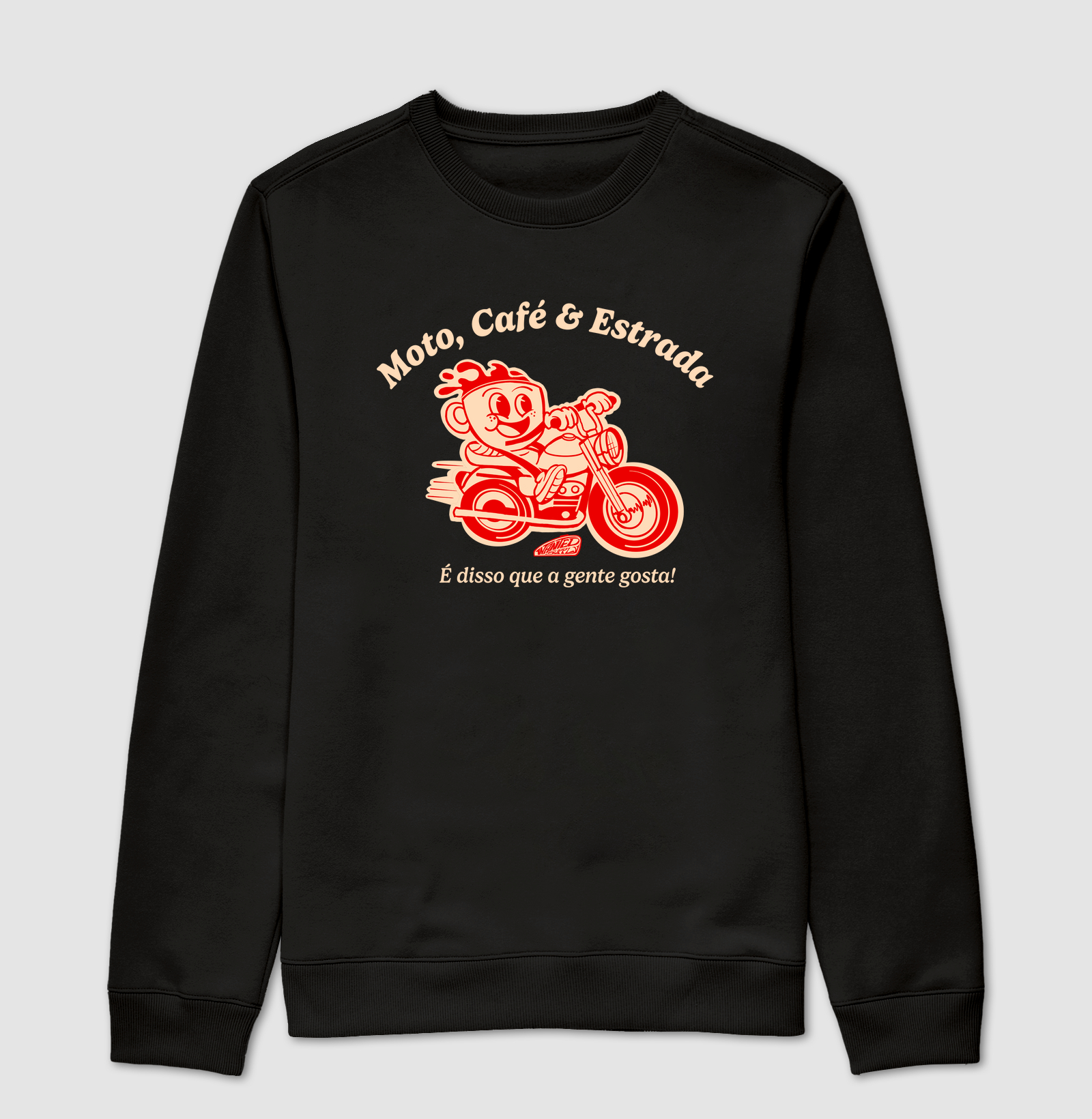 Suéter moto café e estrada retrô