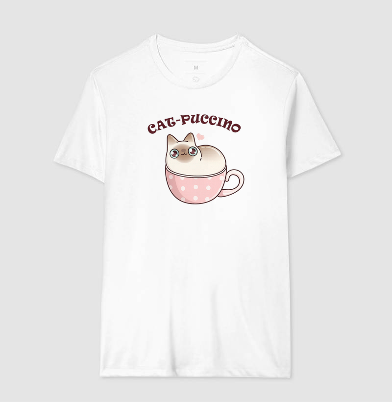 Camiseta - Camiseta Cat-Puccino ☕🐱