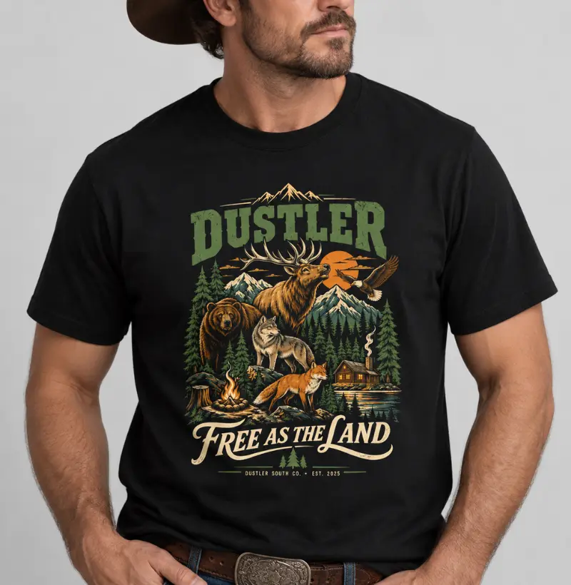 Camiseta Country Masculina Free As The Land Dustler South Co.