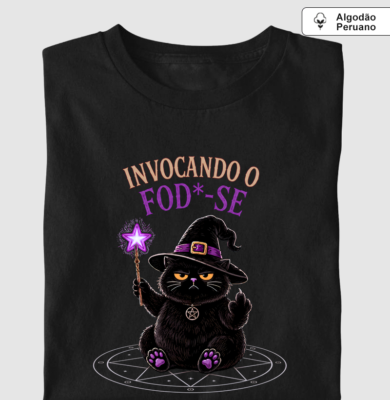 Gato Invocando - Camiseta Algodão Peruano