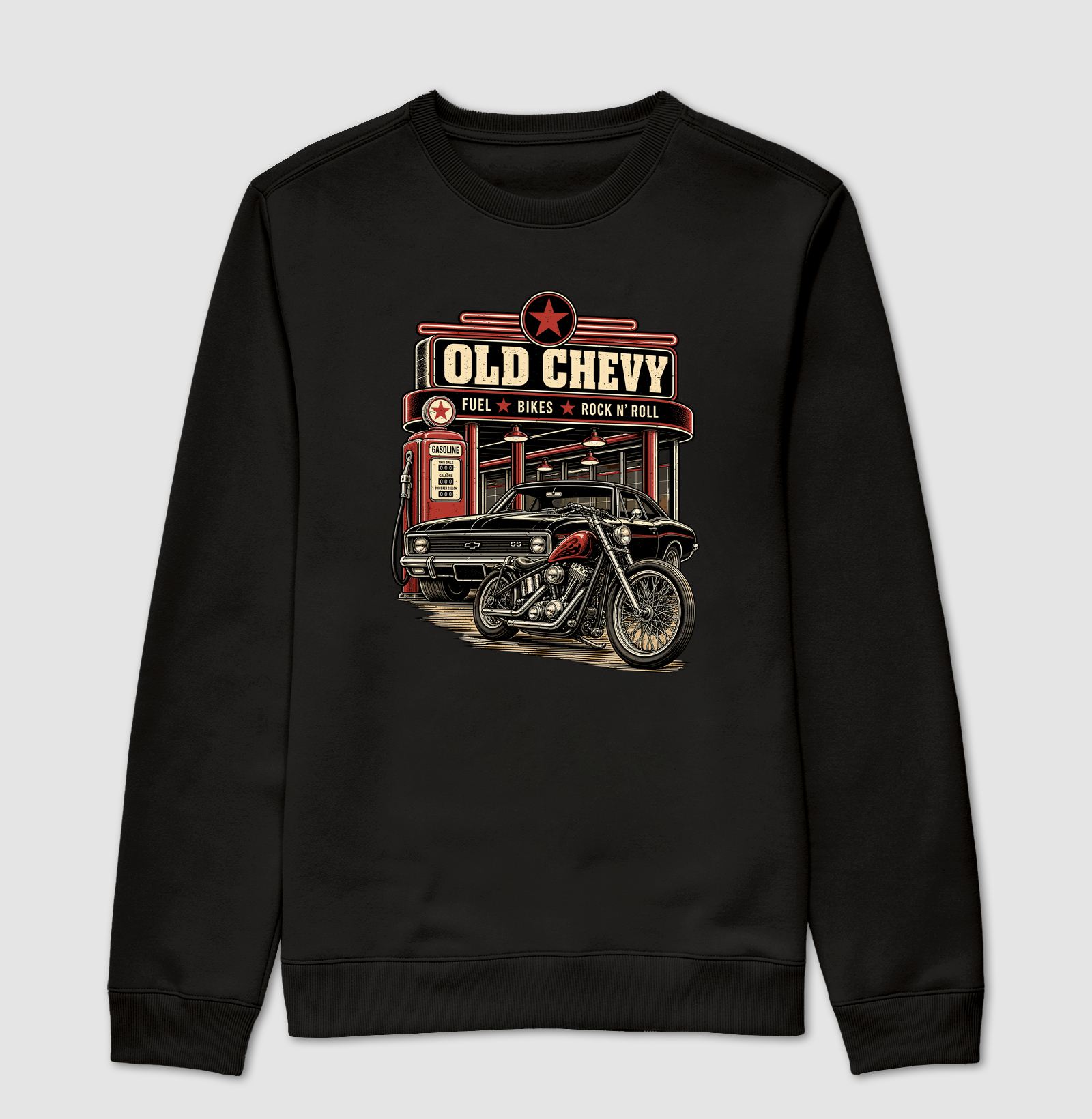 Fuel & Chrome | Steel & Wheels - Old Chevy - Suéter Moletom