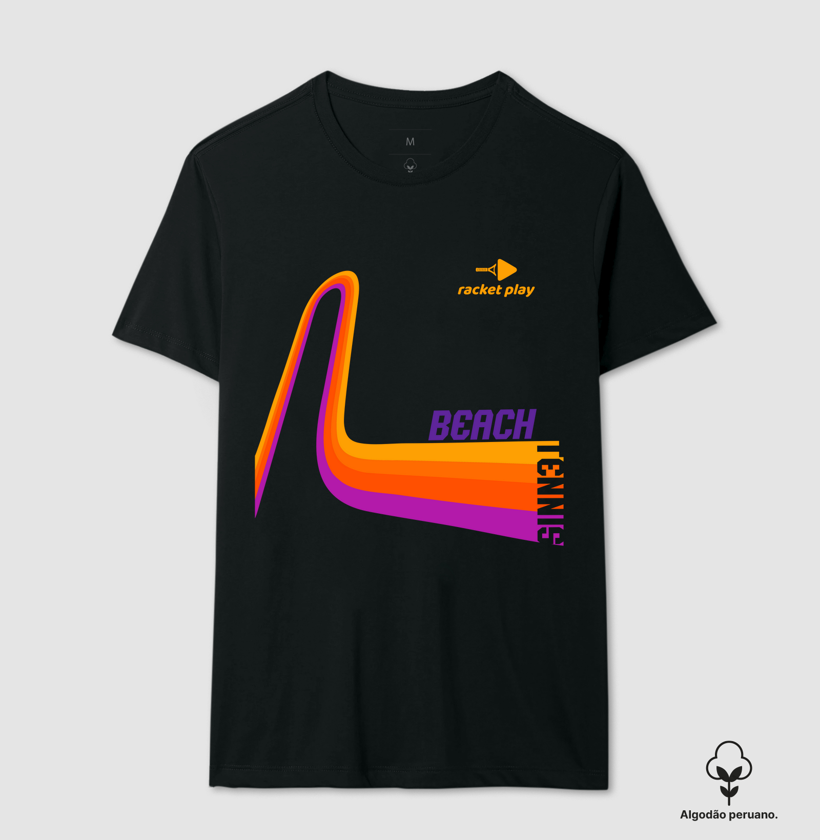 Camiseta Algodão Peruano Beach Tennis - Ondas Coloridas