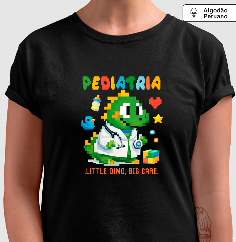 Camiseta Premium - Pediatria: Dino