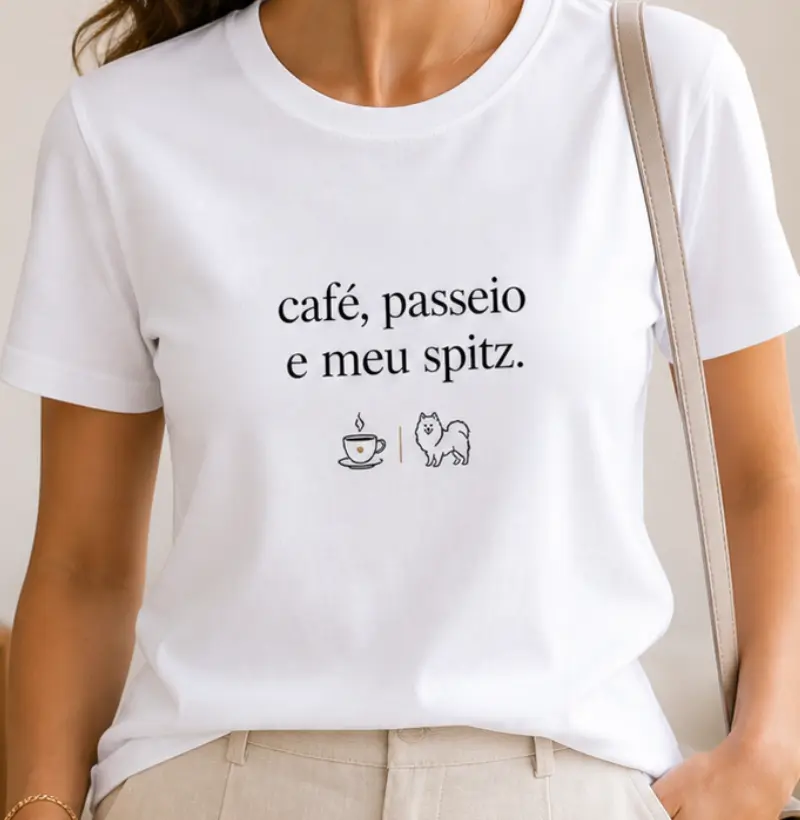 café, passeio e meu spitz.