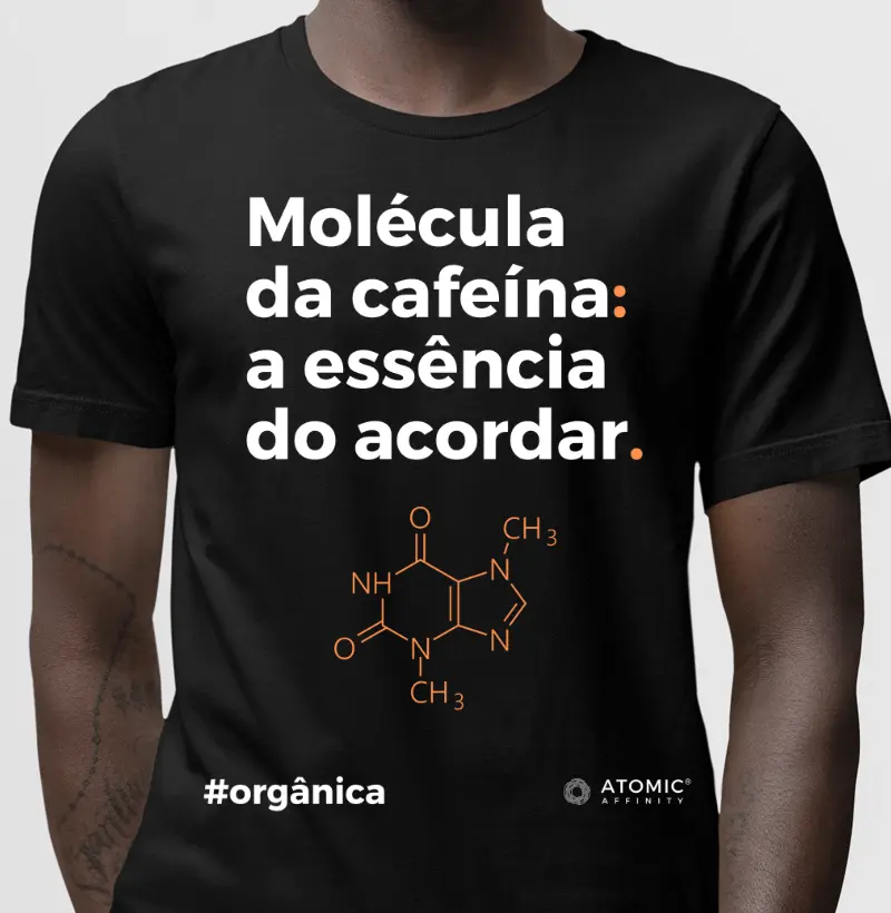 Molécula da cafeína: a essência do acordar.