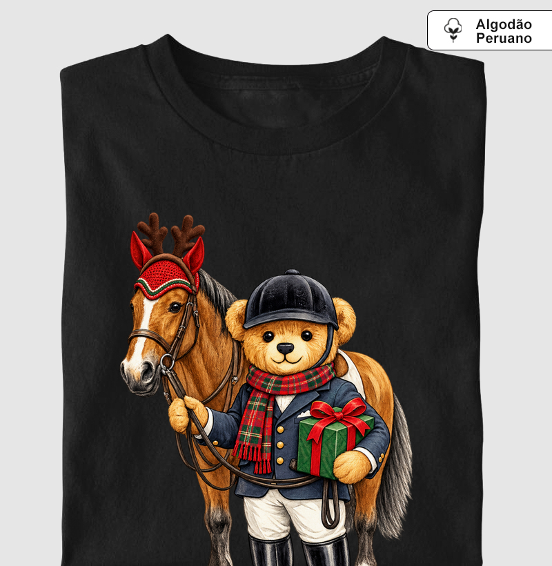 Bear de Natal PREMIUM - Camiseta Algodão Peruano