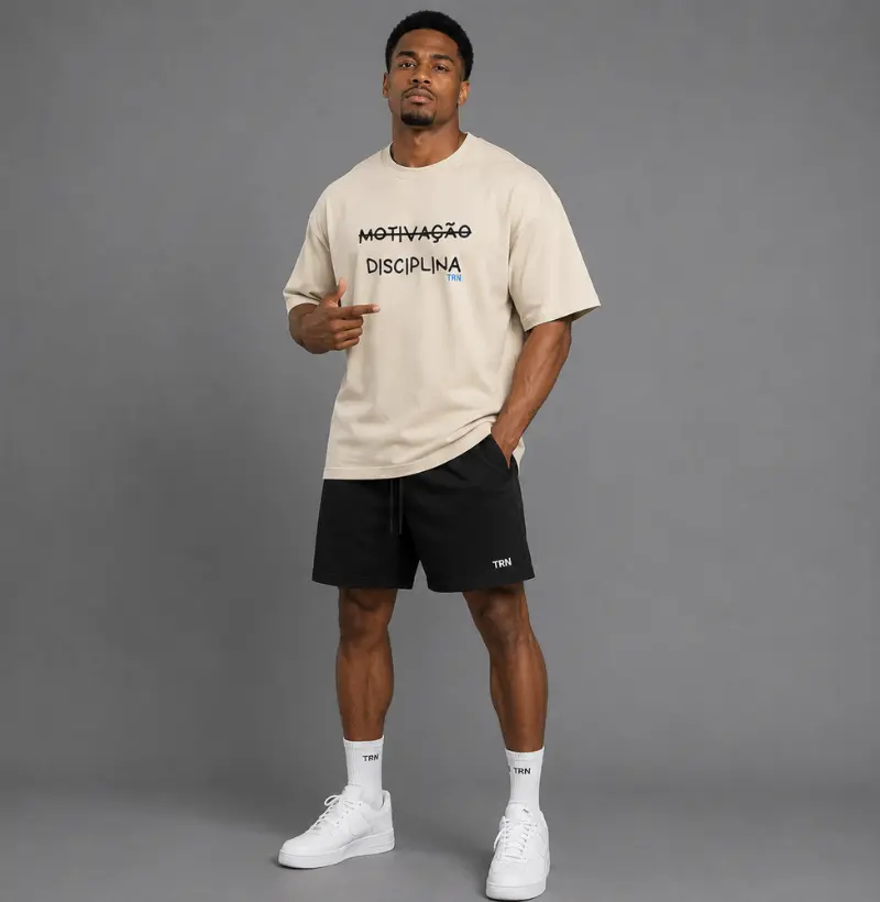 Camiseta Oversized DISCIPLINA – TRN | Streetwear Fitness Premium para Academia