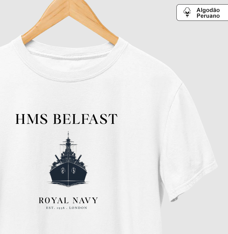 Camiseta Algodão Peruano HMS Belfast — Naval Heritage