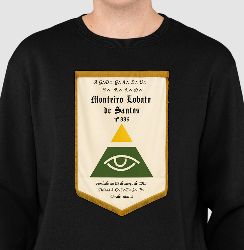 Suéter Moletom ARLS Monteiro Lobato de Santos Nº 886 - Mr. GADU