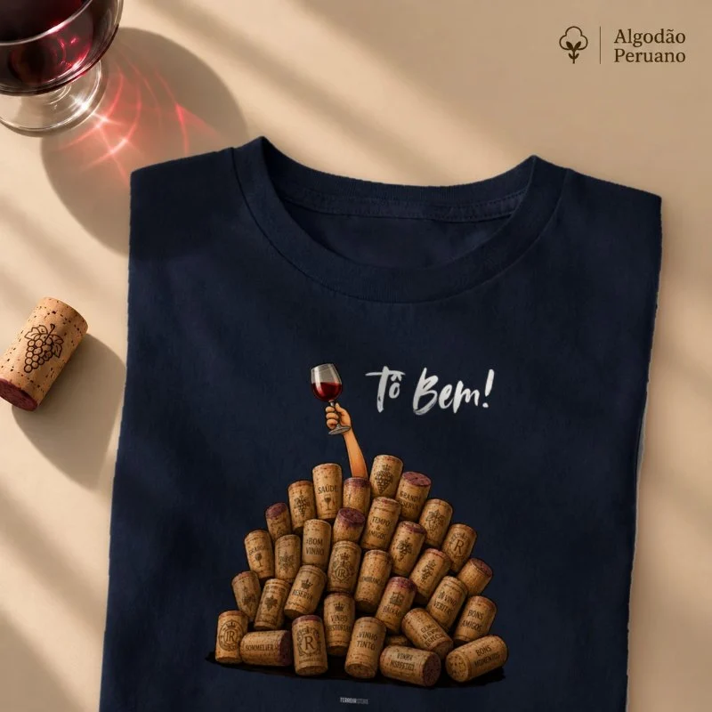 Camiseta Vinho - Tô Bem! - Rolhas