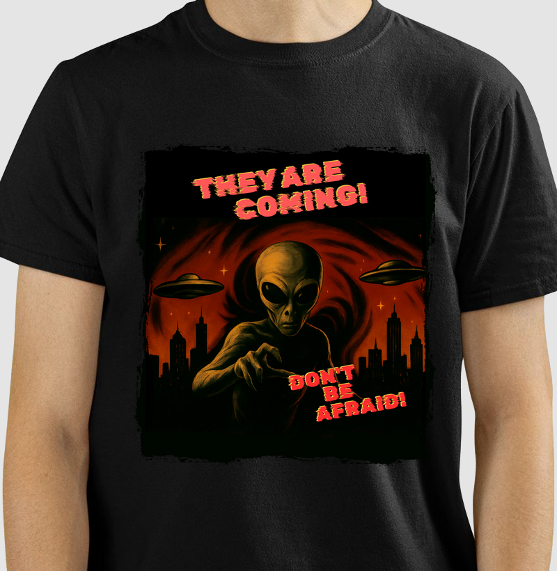 Camiseta Alien, UFOs e Extraterrestres | They Are Coming - Don’t Be Afraid
