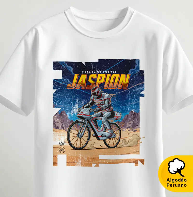 Jaspion pedalando