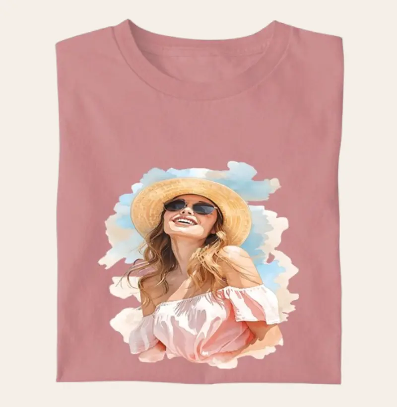 Camiseta Algodão Premium - Verão Feliz