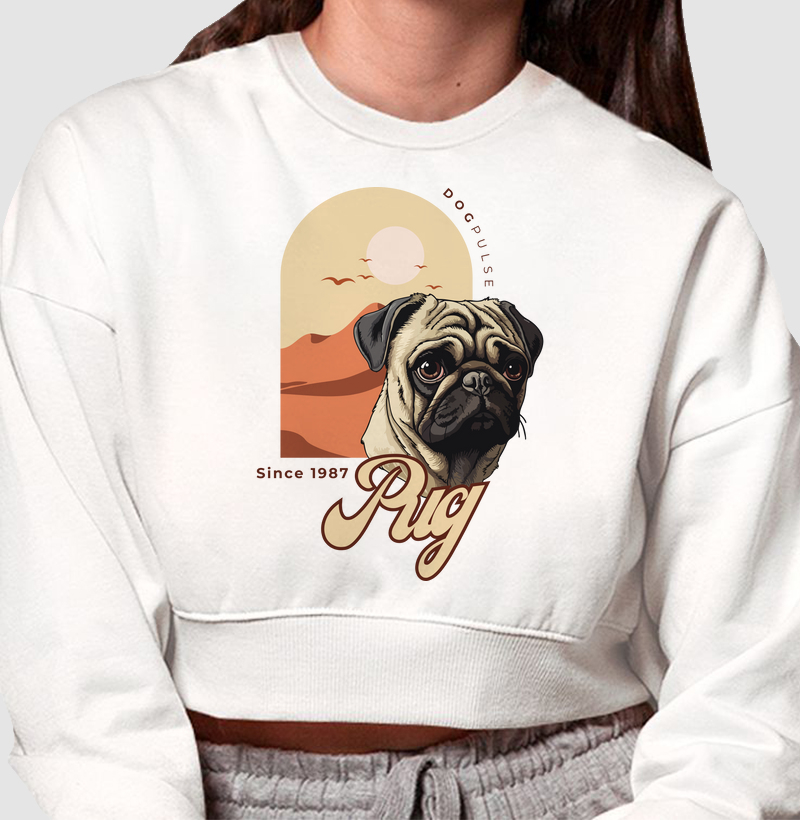 Cropped Moletom Pug Busto Dog Pulse
