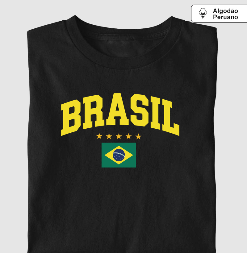 Camisa do Brasil - BRASIL BIG AMARELO | Algodão Peruano