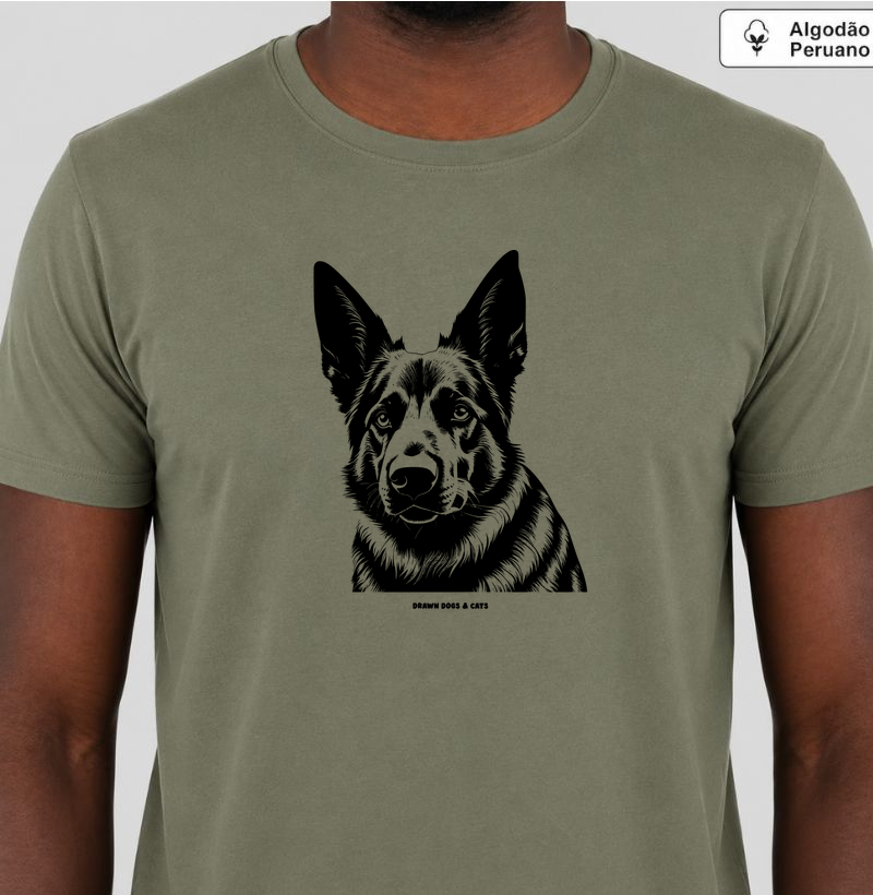 Pastor Alemão - Camiseta Algodão Peruano